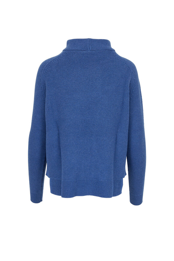 Kinross - Indigo Garter Funnel Neck Sweater 