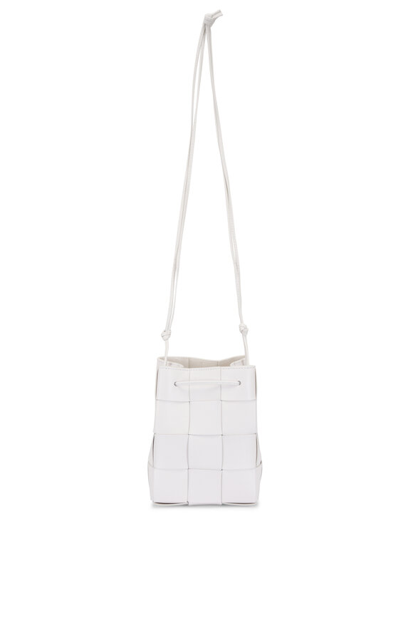 Tod's - Double T White Leather Small Bucket Crossbody Bag
