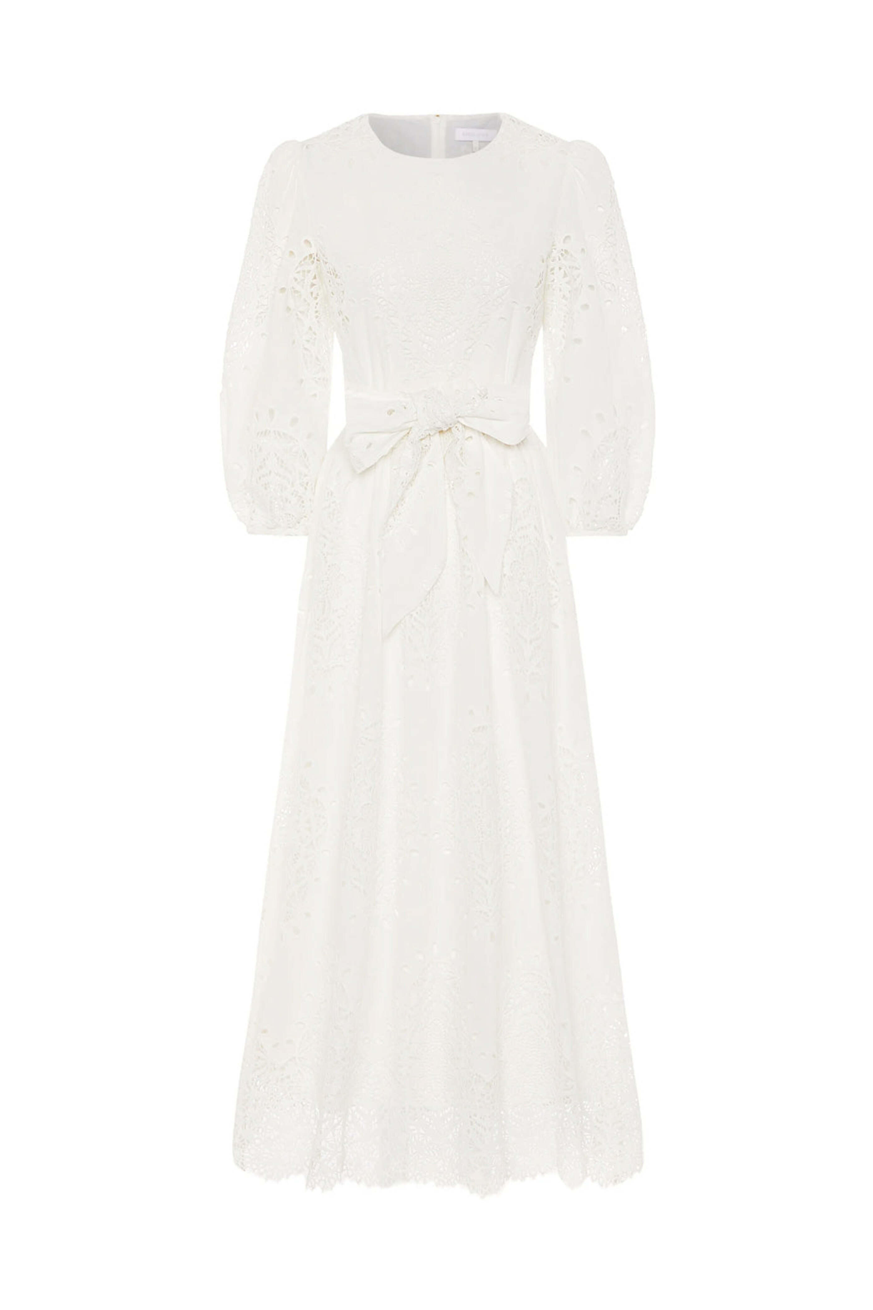 Borgo De Nor - White Lace Belted Constance Dress