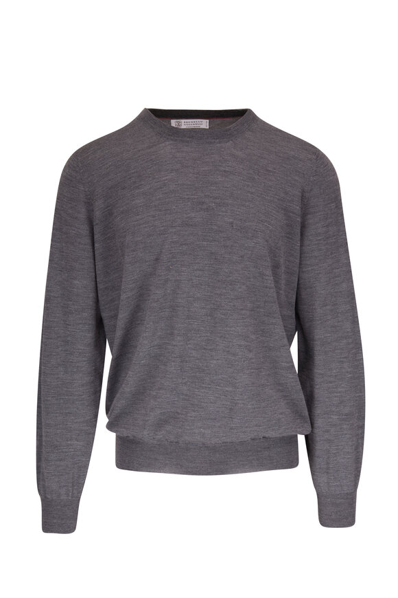 Brunello Cucinelli - Charcoal Cashmere Crewneck Sweater