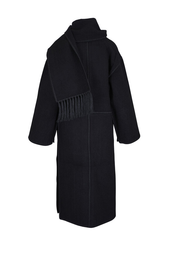 Totême - Black Embroidered  Scarf Coat