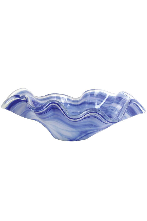 Vietri Onda Large Glass Bowl in Cobalt