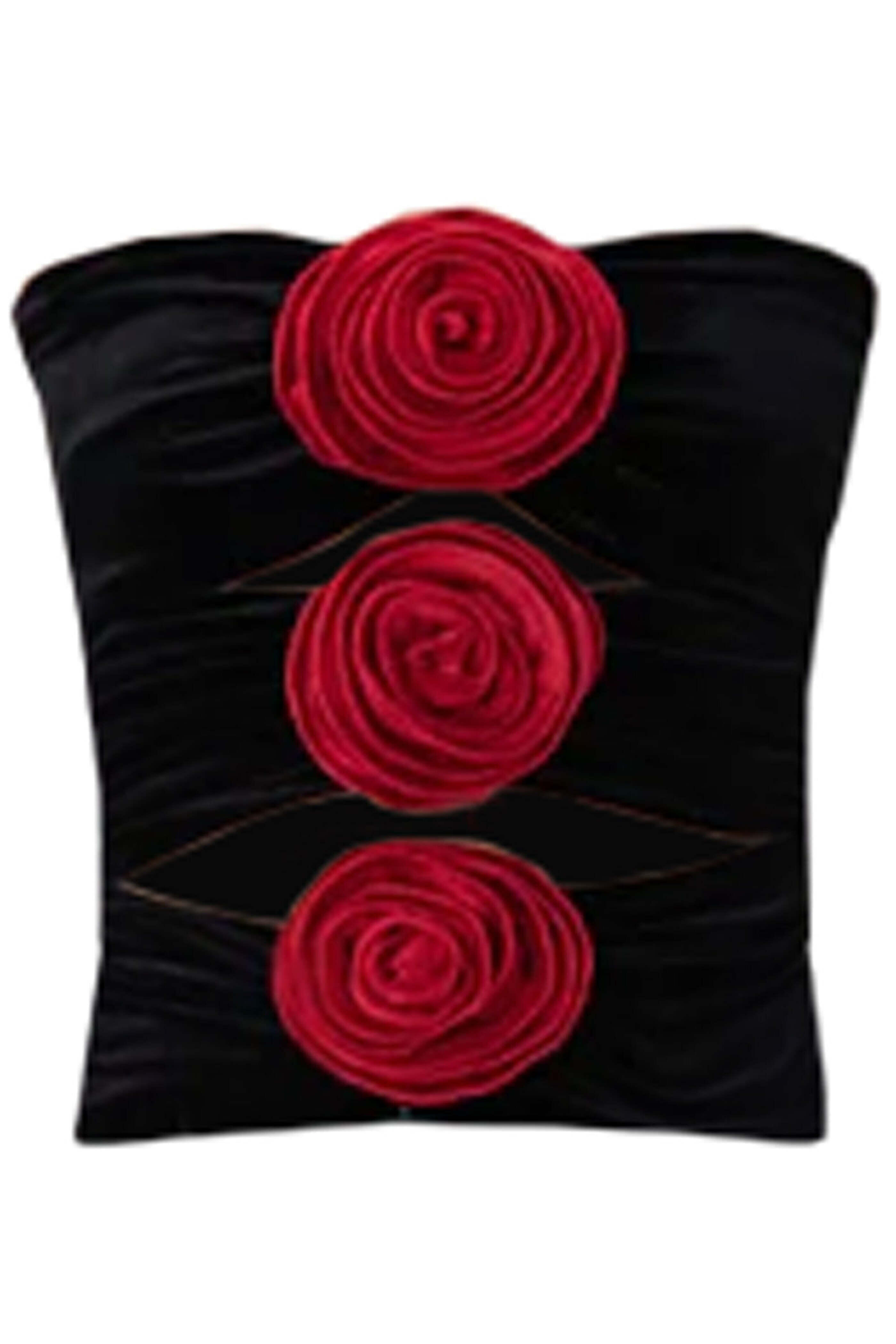 Ronny Kobo - Jet Black Velvet Gatsby Top