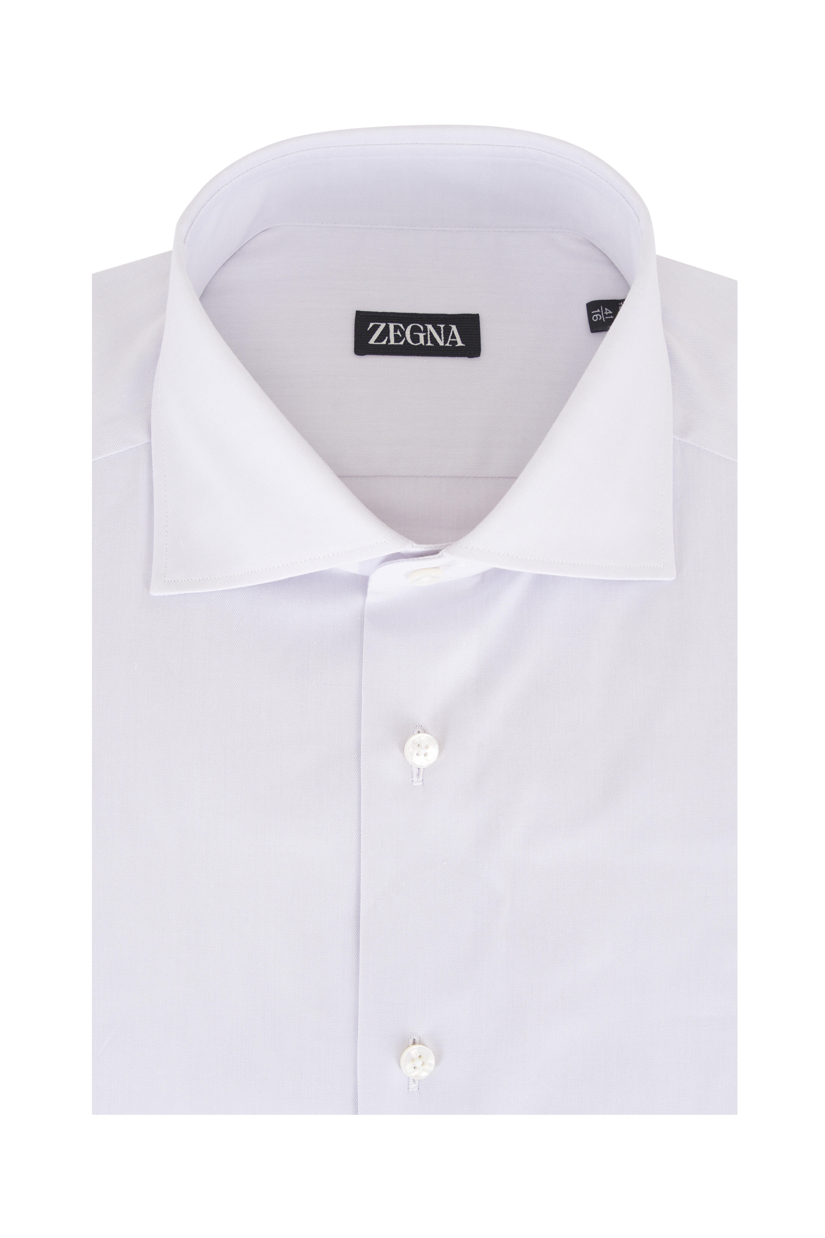 Zegna - Platinum Solid Stretch Cotton Dress Shirt