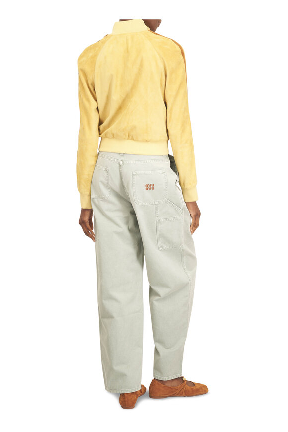 Miu Miu Verde Cotton Gabardine Pant - view 4