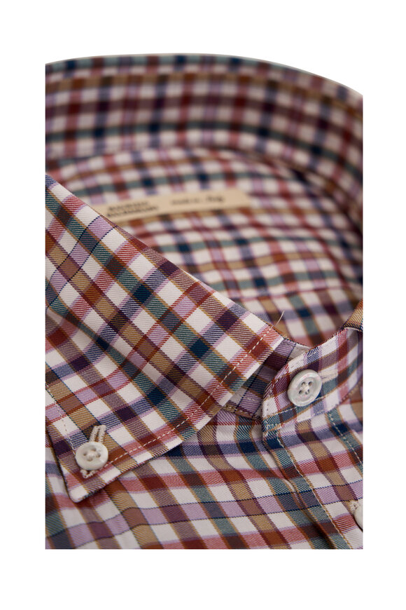 Maurizio Baldassari - Brown Multicolor Check Cotton Sport Shirt