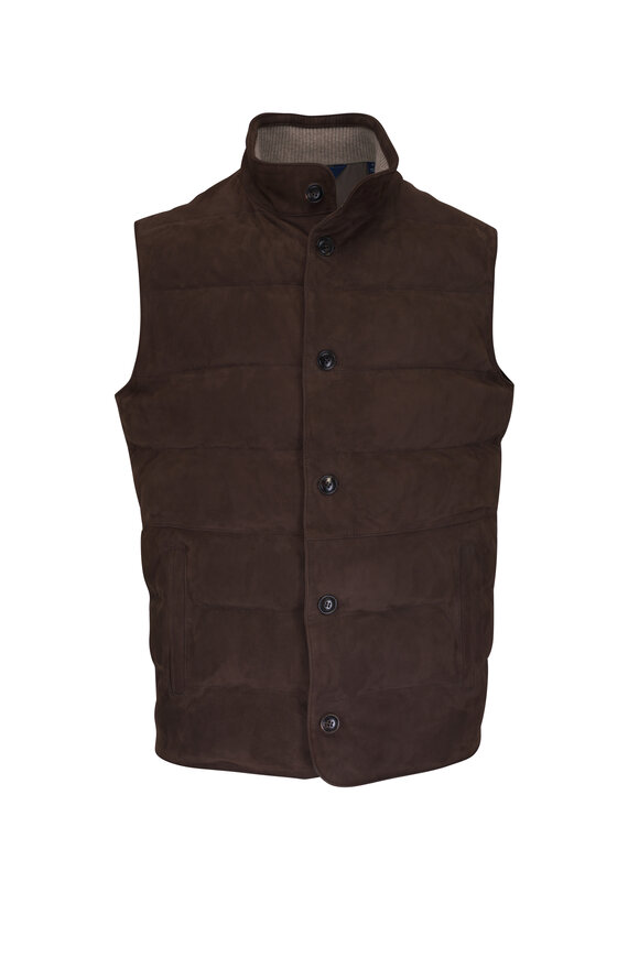 Peter Millar Cordova Chocolate Suede Vest