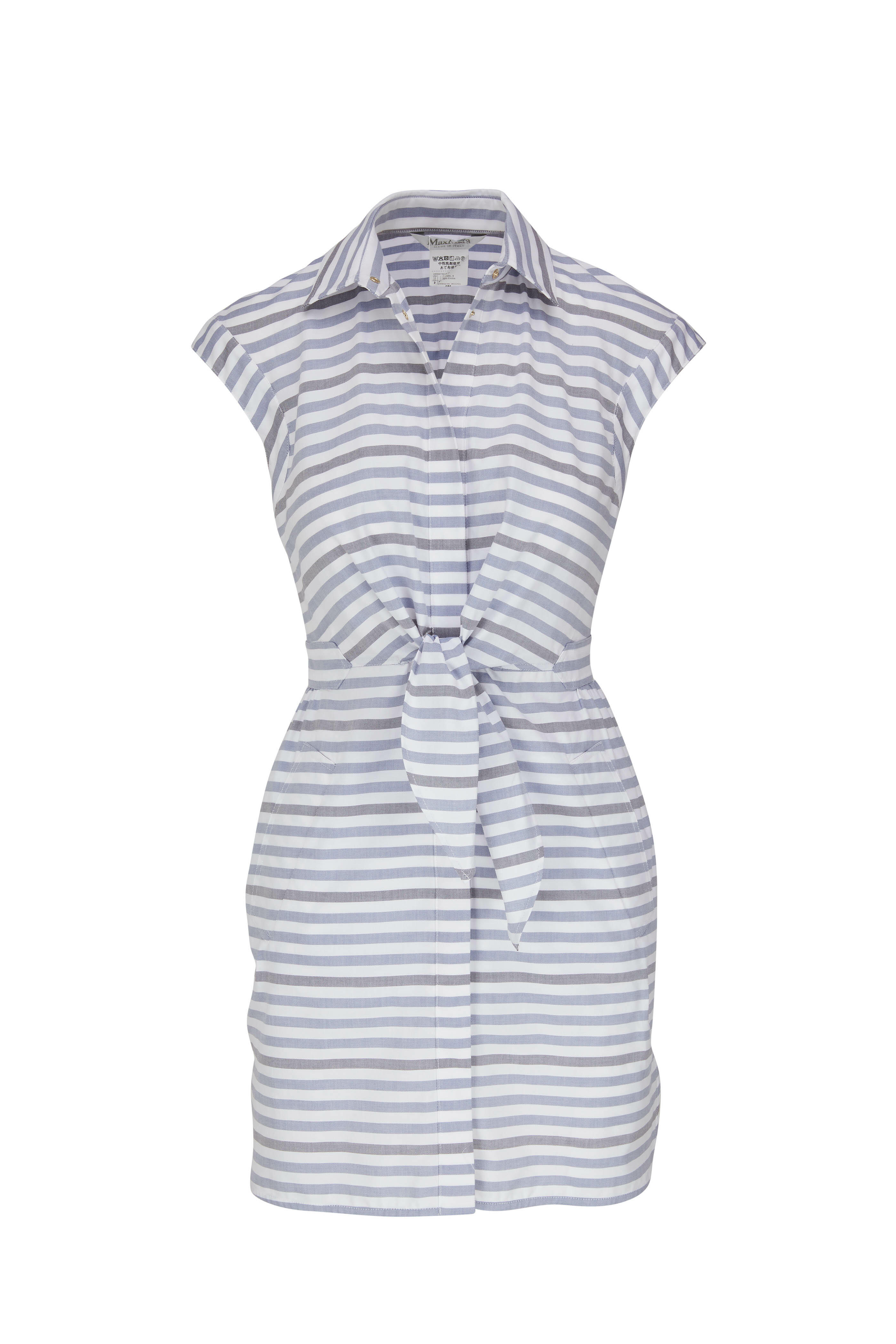 Max Mara - Finezza Steel Stripe Mini Dress | Mitchell Stores Max Mara - Finezza Steel Stripe Mini Dress | Mitchell Stores