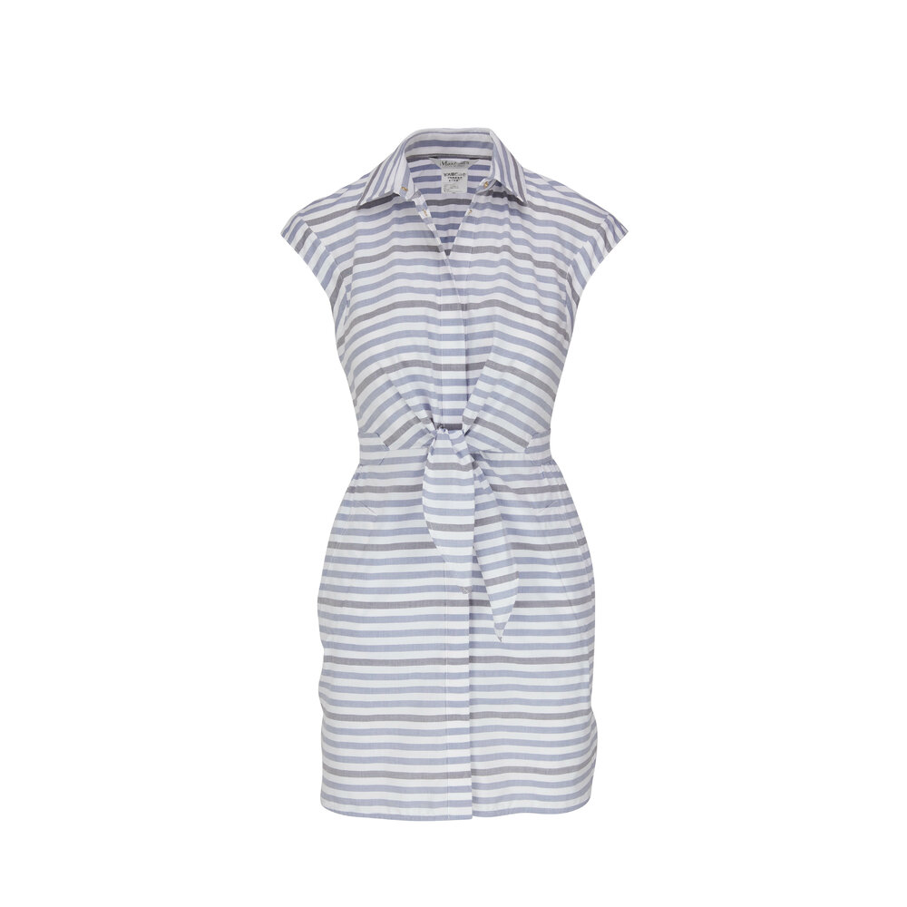 Max Mara Finezza Steel Stripe Mini Dress Mitchell Stores