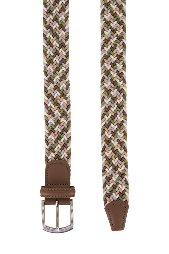 Anderson's - Brown, Green & White Elasticized Woven Belt