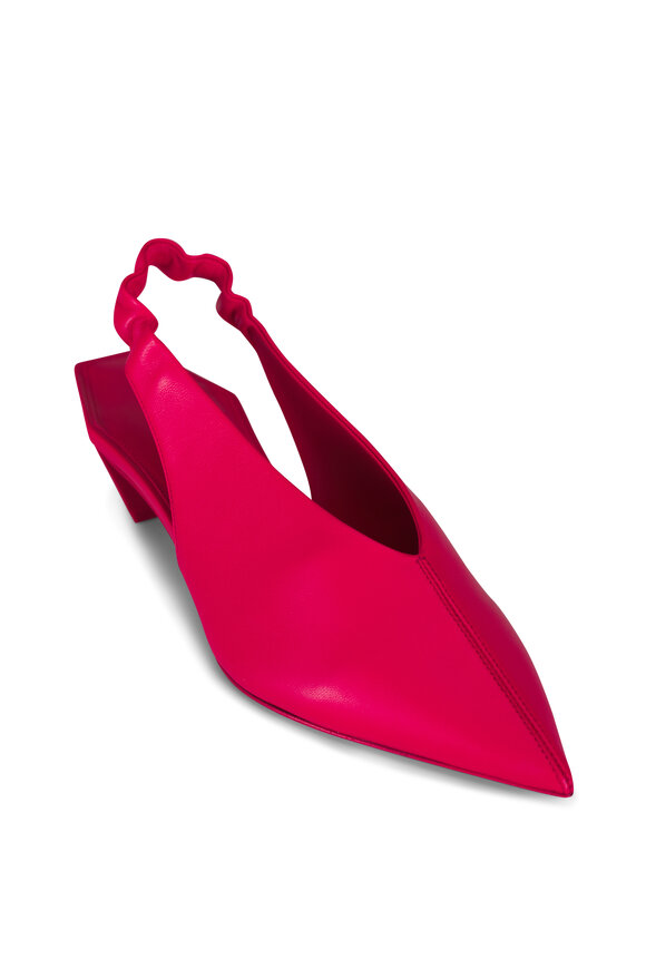 Loewe Origami Cubic Red Leather Slingback, 45mm - view 1