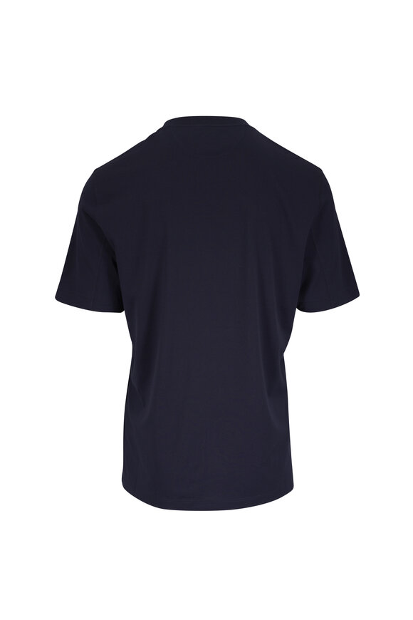 Brunello Cucinelli Navy Cotton Crewneck T-Shirt - view 2