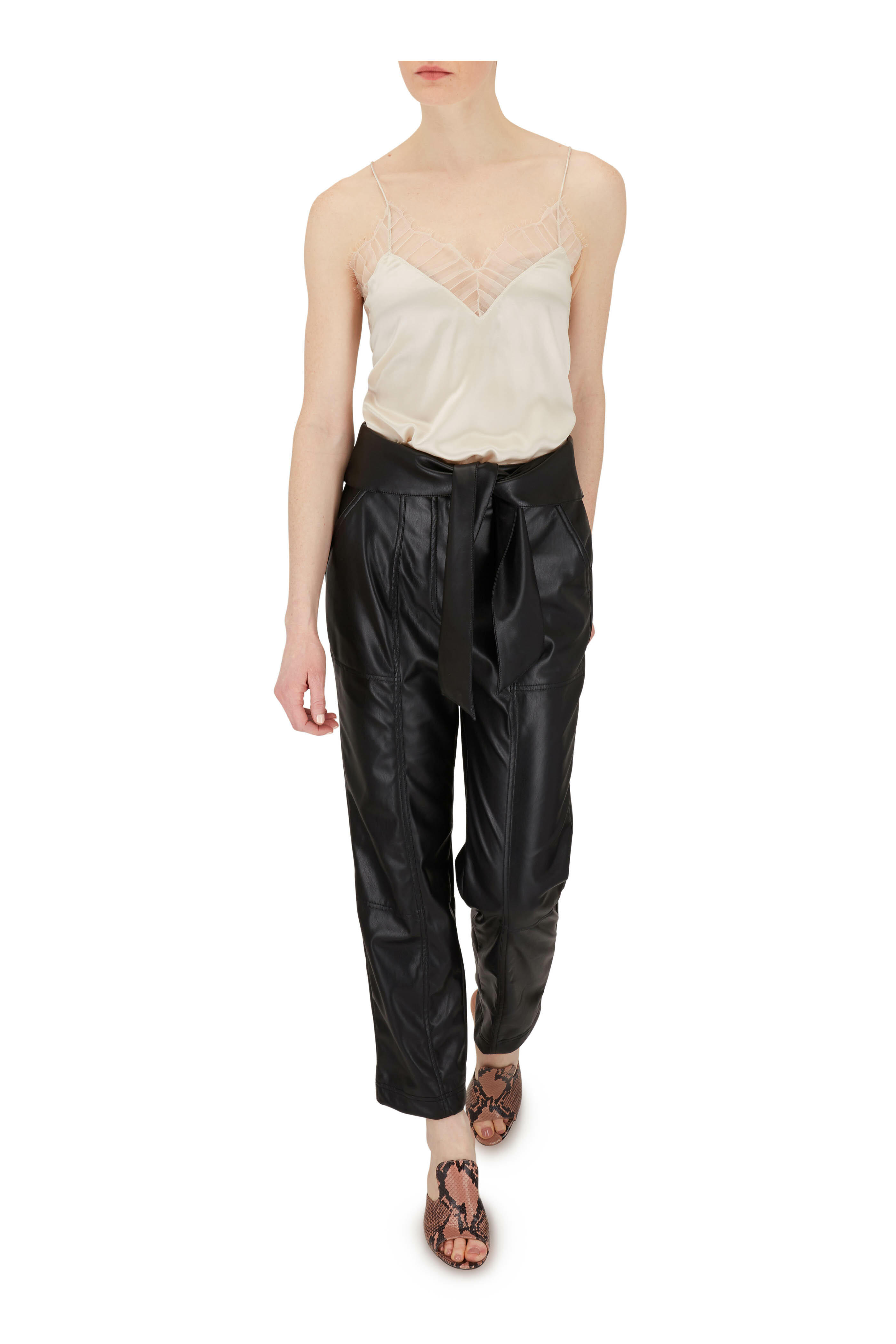 Paris Texas - Blush Python Embossed Chunky Heel Mule, 80mm