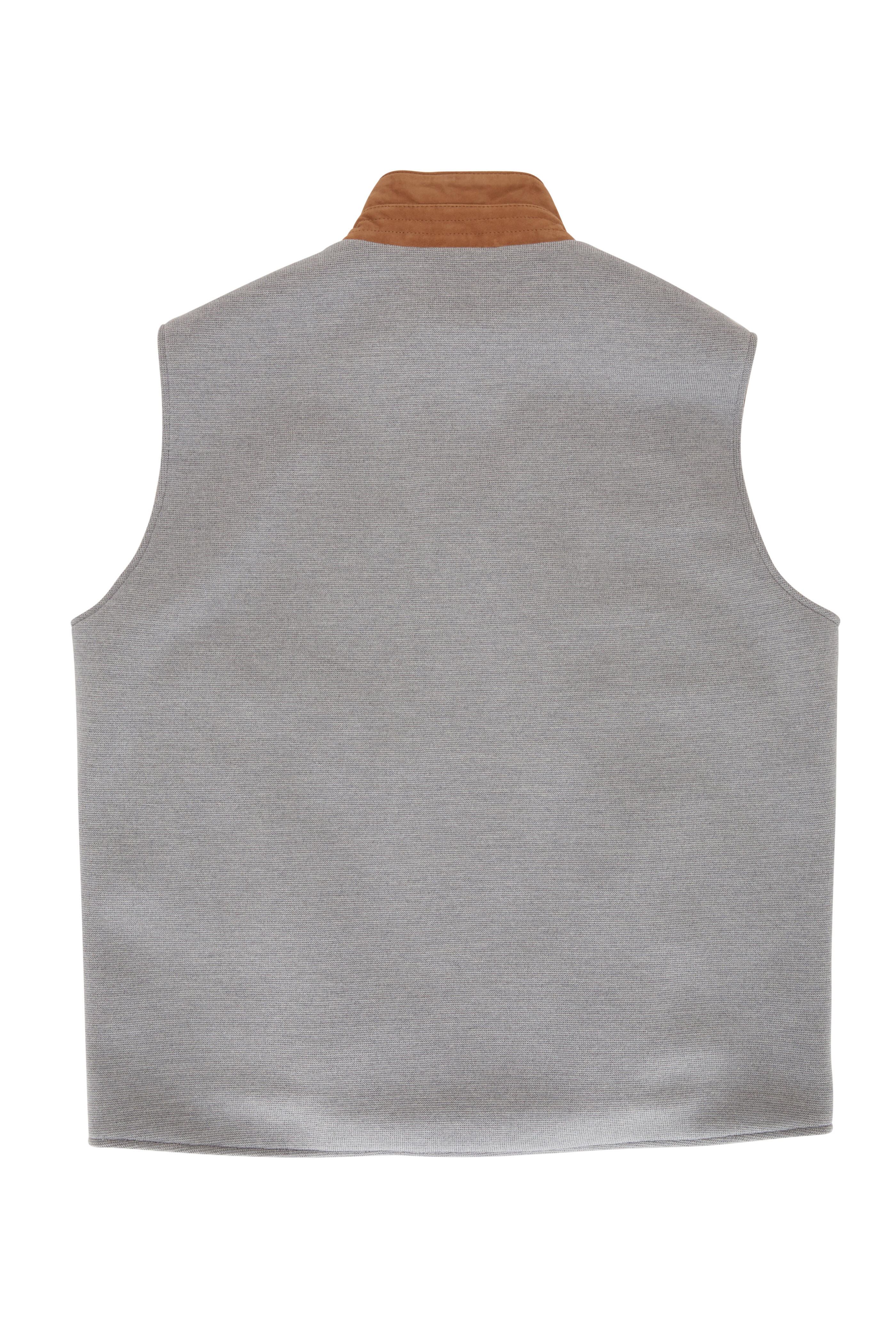 Peter Millar - Tan Suede & Wool Front Zip Vest