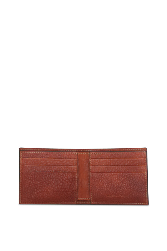 Brunello Cucinelli - Brown Grained Leather Bi-Fold Wallet