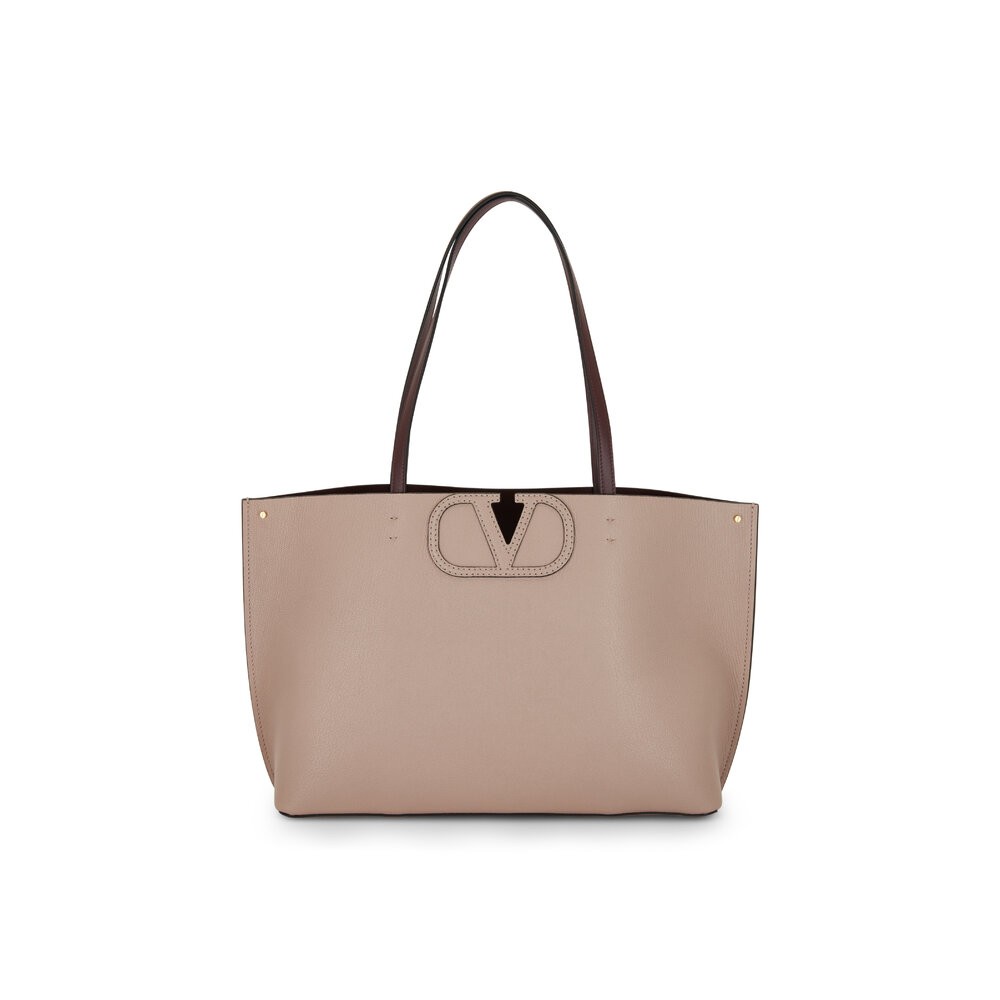 Shop VALENTINO VLOGO Plain Leather Logo Outlet Totes by Snowgoose97