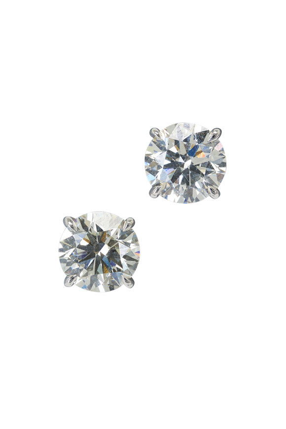 Louis Newman Round Diamond Stud Earrings