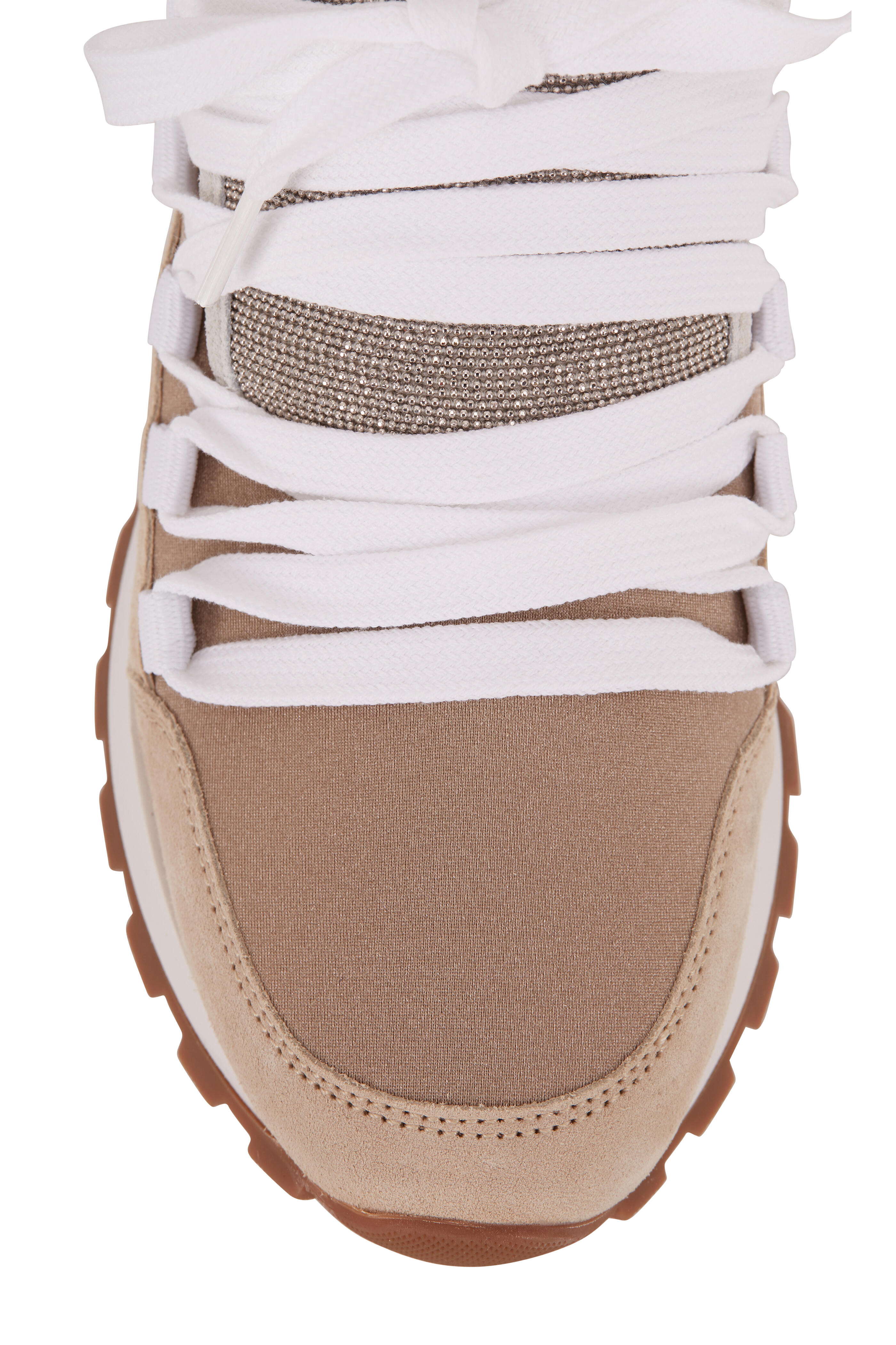 Brunello Cucinelli - Gold Suede & Metallic Jersey Monili Sneaker