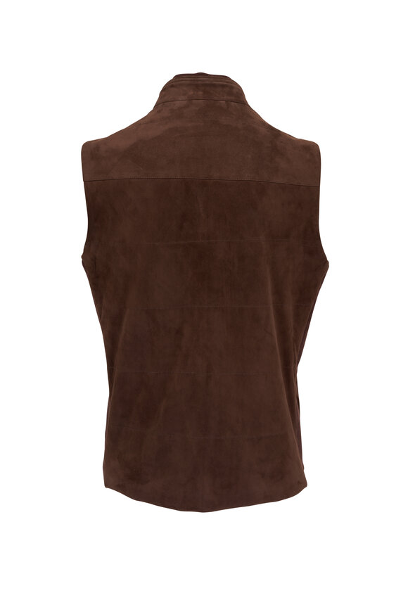 Maurizio Baldassari - Brown Suede & Knit Panel Vest 