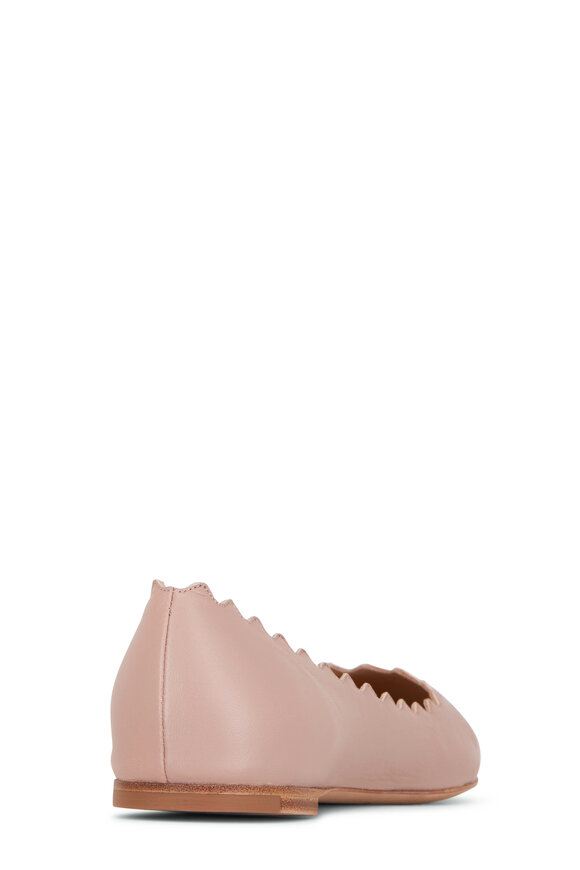 Chloé - Lauren Pink Tea Leather Ballerina Flat
