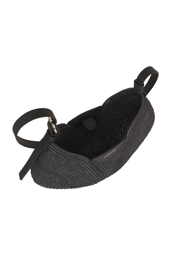 Loewe Medium Swing Black Raffia & Leather Bag - view 5