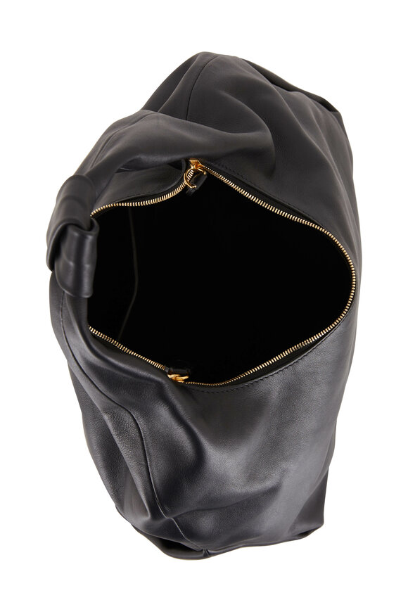 Khaite - Beatrice Black Leather Large Hobo Bag