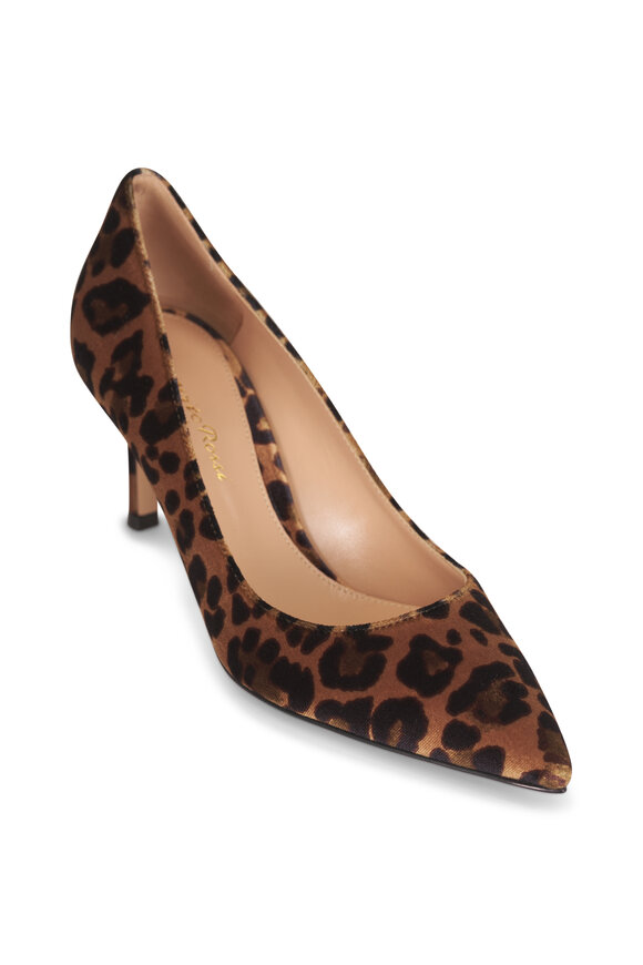 Gianvito Rossi Gianvito Velluto Animal Print Pump, 70mm - view 1