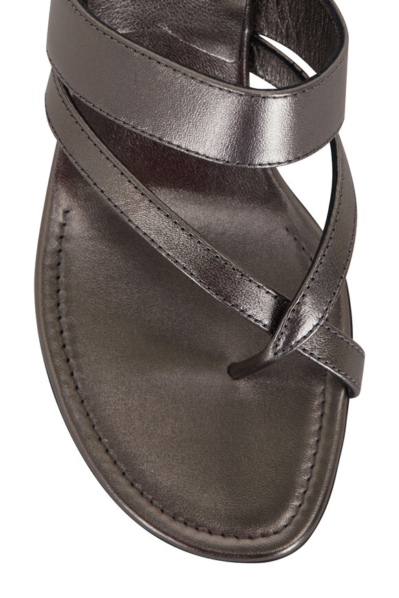 Manolo Blahnik - Susa Anthracite Leather Mule, 50mm