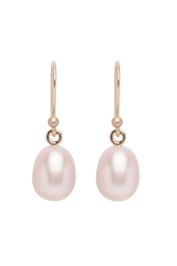 Ted Muehling Small Pink Pearl Earrings