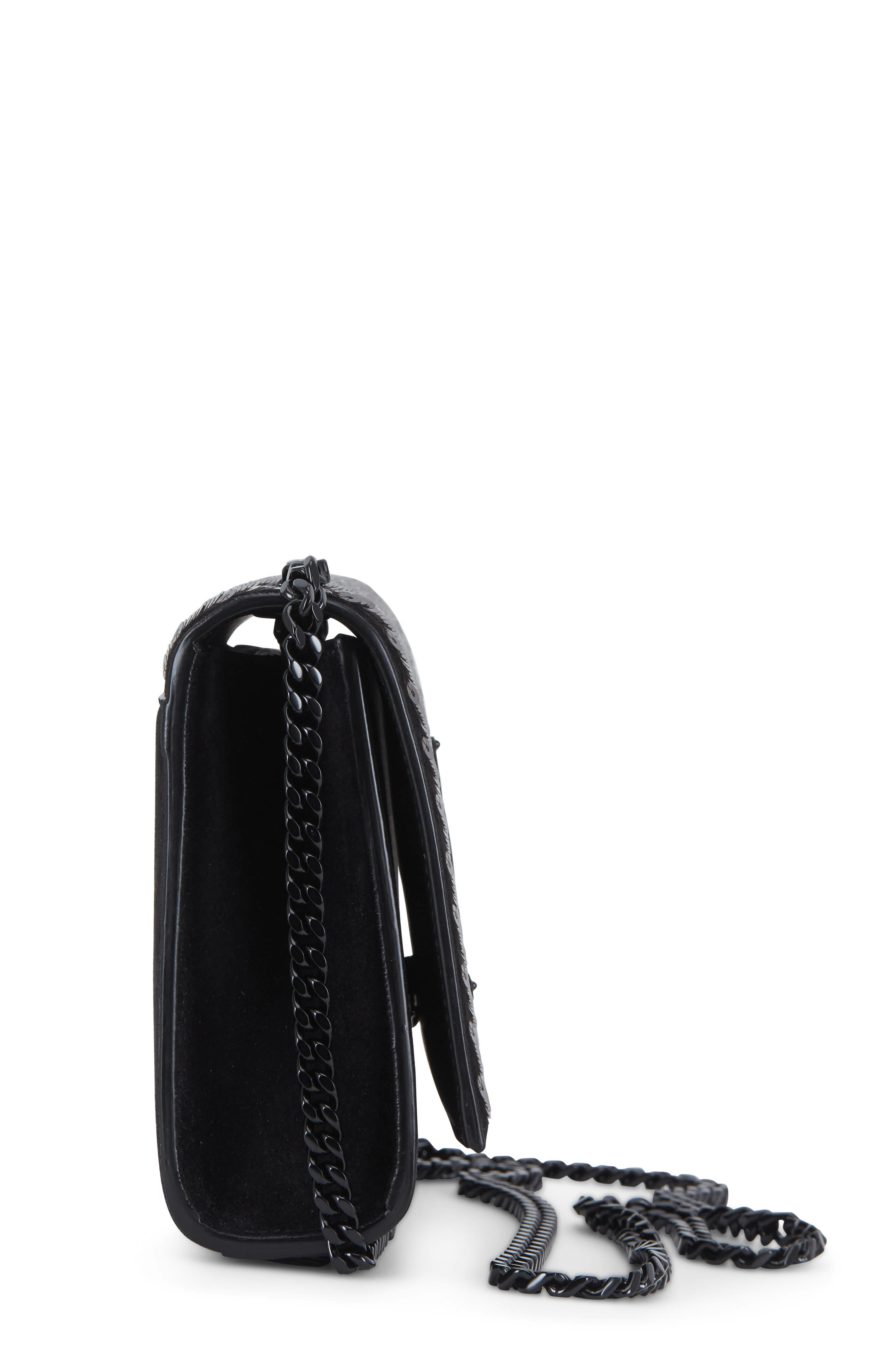 Saint Laurent - Kate Black Suede & Tonal Pailette Crossbody Bag