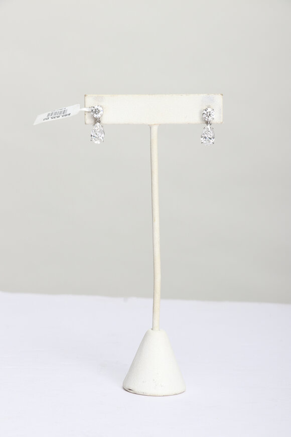 Lowy & Co Teardrop Drop Diamond Earrings - view 1