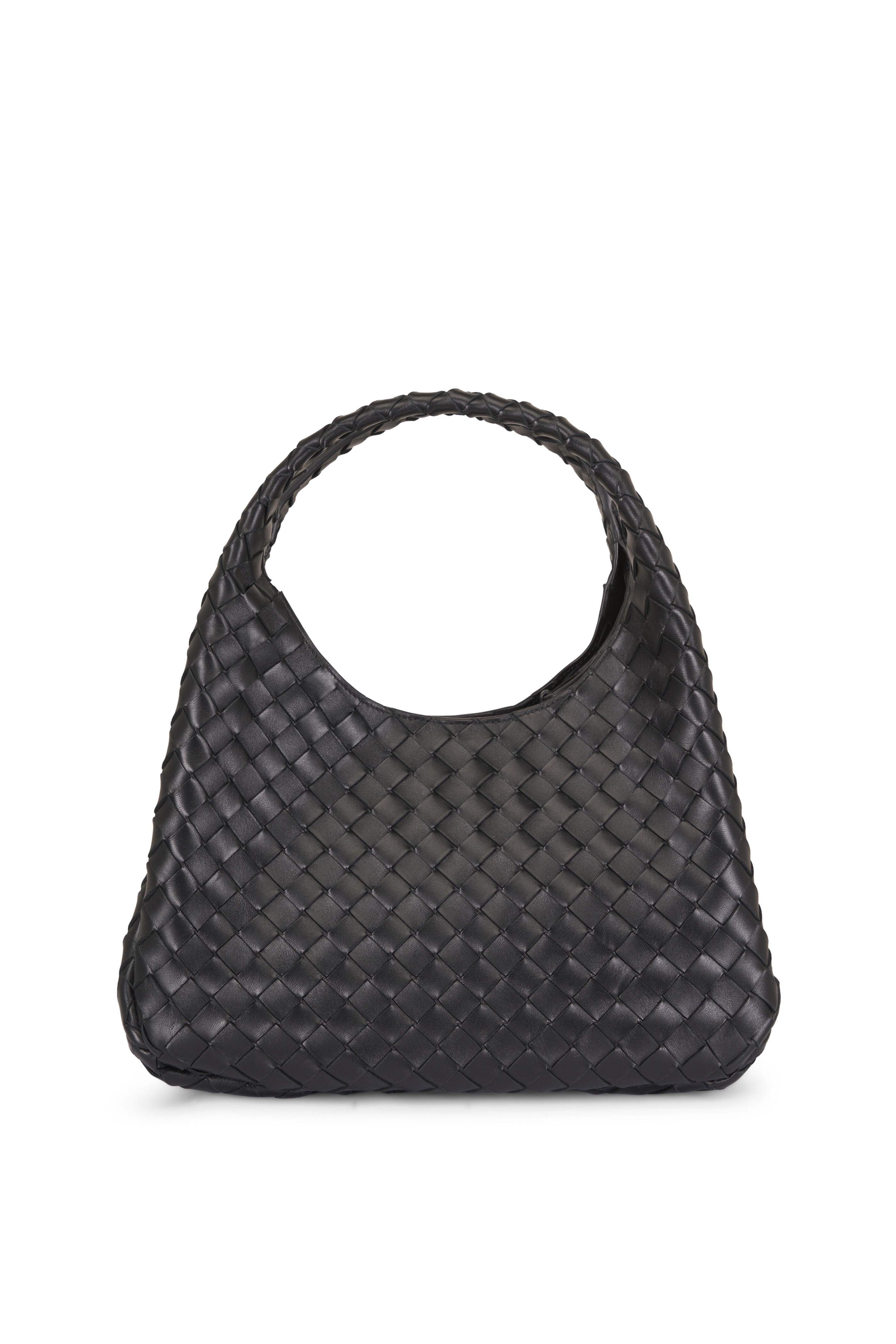 Bottega Veneta - Campana Black Intrecciato Leather Top Handle Bag - view 1
