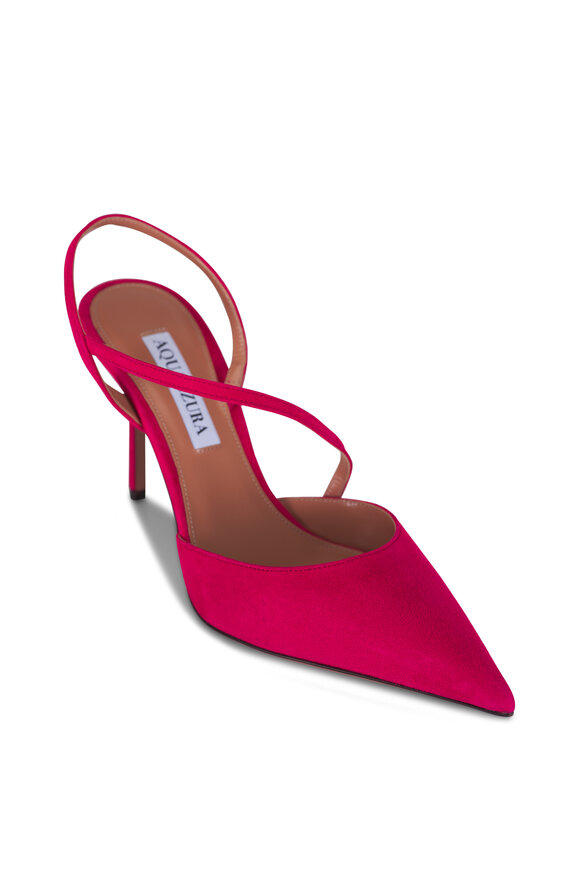 Aquazzura Dynasty Rouge Suede Slingback Pump, 85mm - view 1