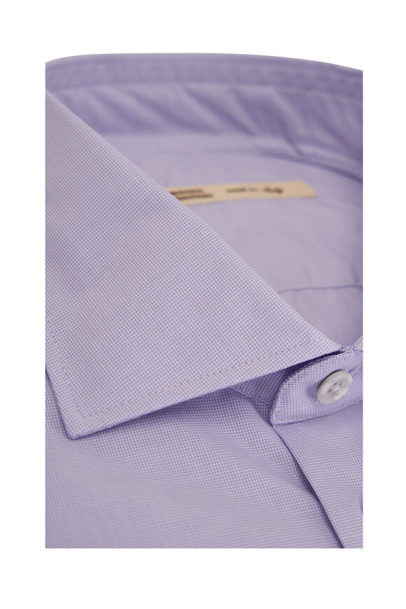 Maurizio Baldassari - Purple Micro Check Cotton Sport Shirt 