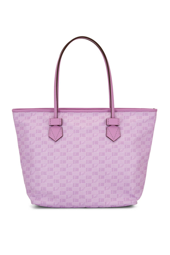 Moreau Paris Medium Saint Tropez Light Pink Monogram Zip Tote