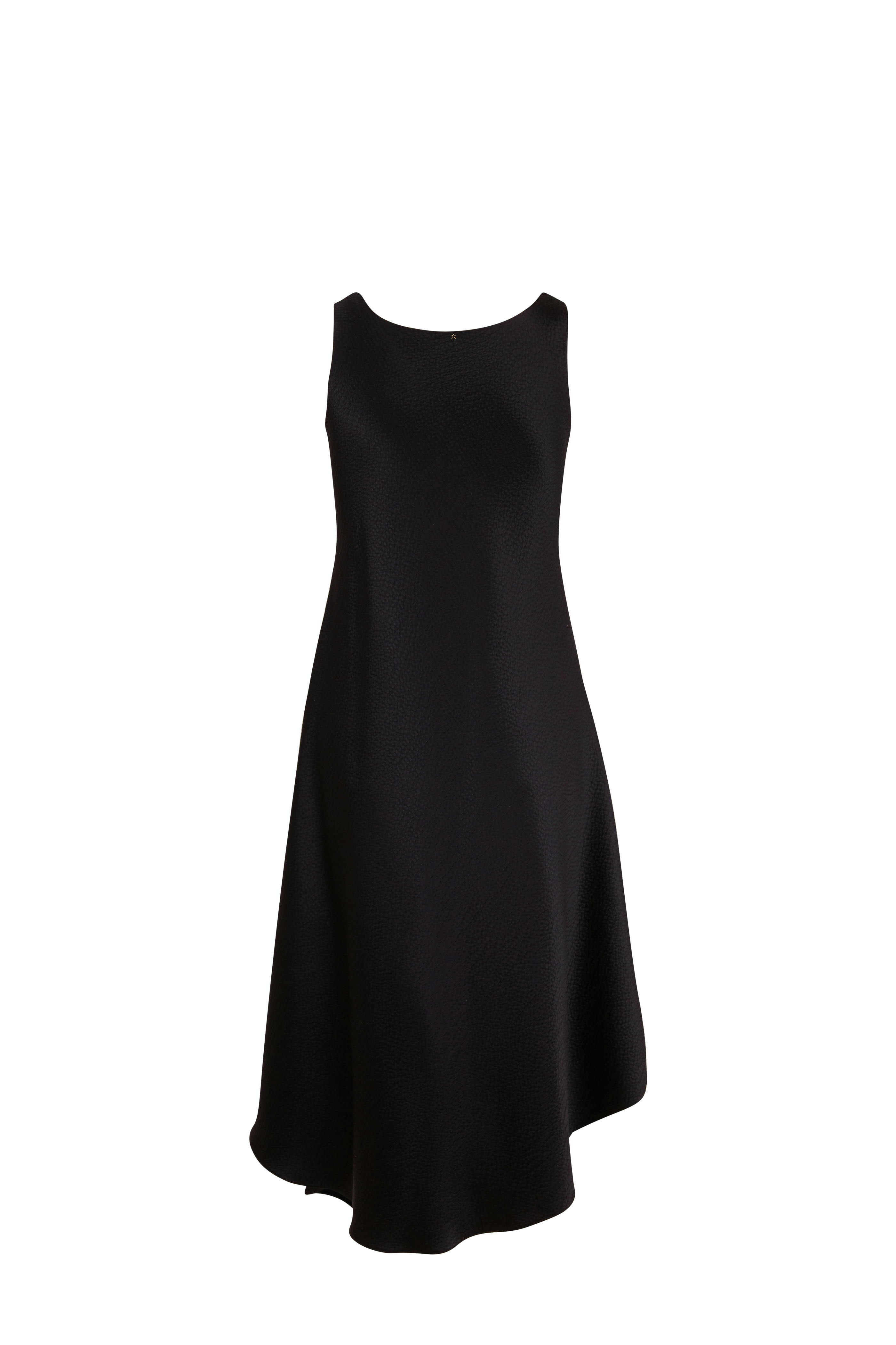 Peter Cohen - Femina Black Hammered Silk Sleeveless Dress