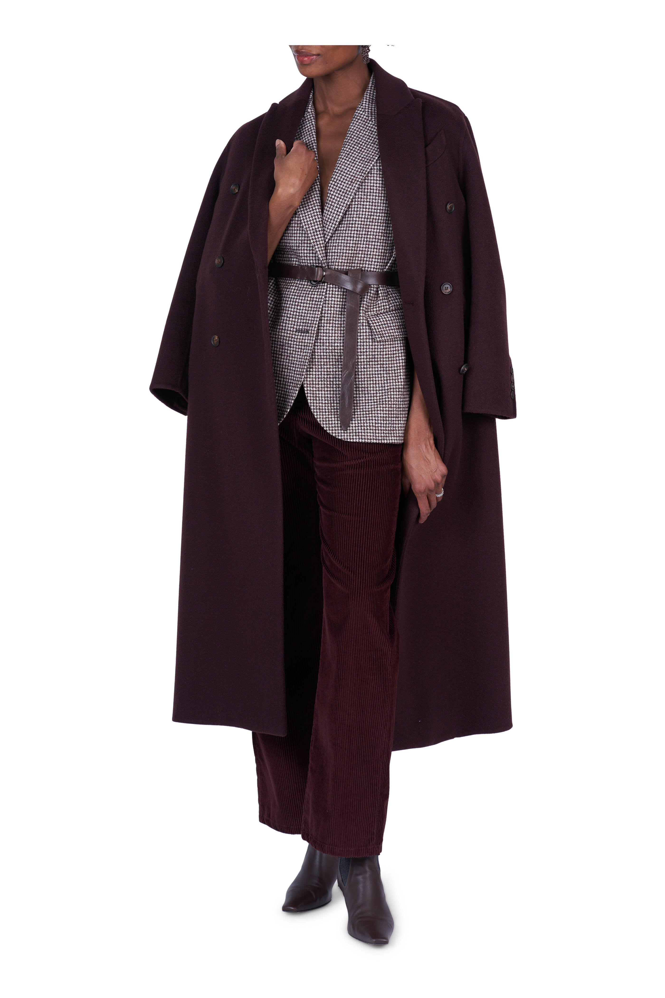 Brunello Cucinelli - Burgundy Corduroy Five Pocket Pant