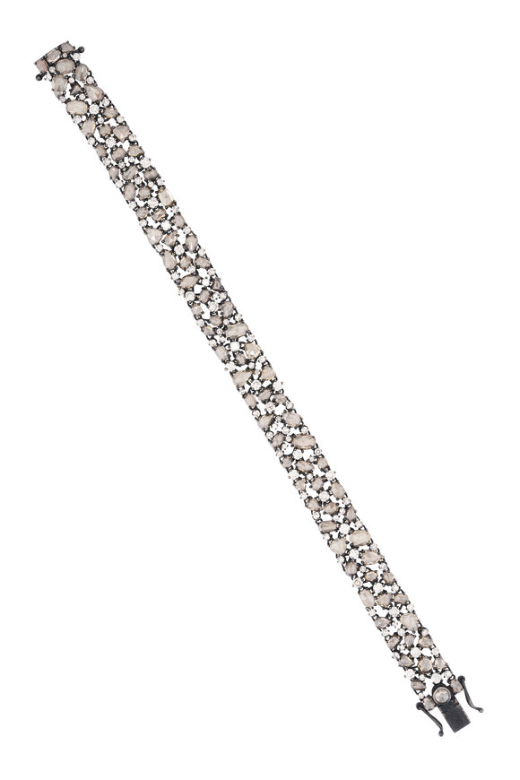Sutra 18k Black Rhodium Rose Cut Diamond Bracelet