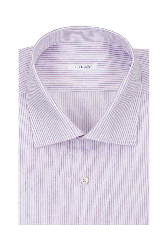 Fray Thin Lavender Stripe Sport Shirt - view 1