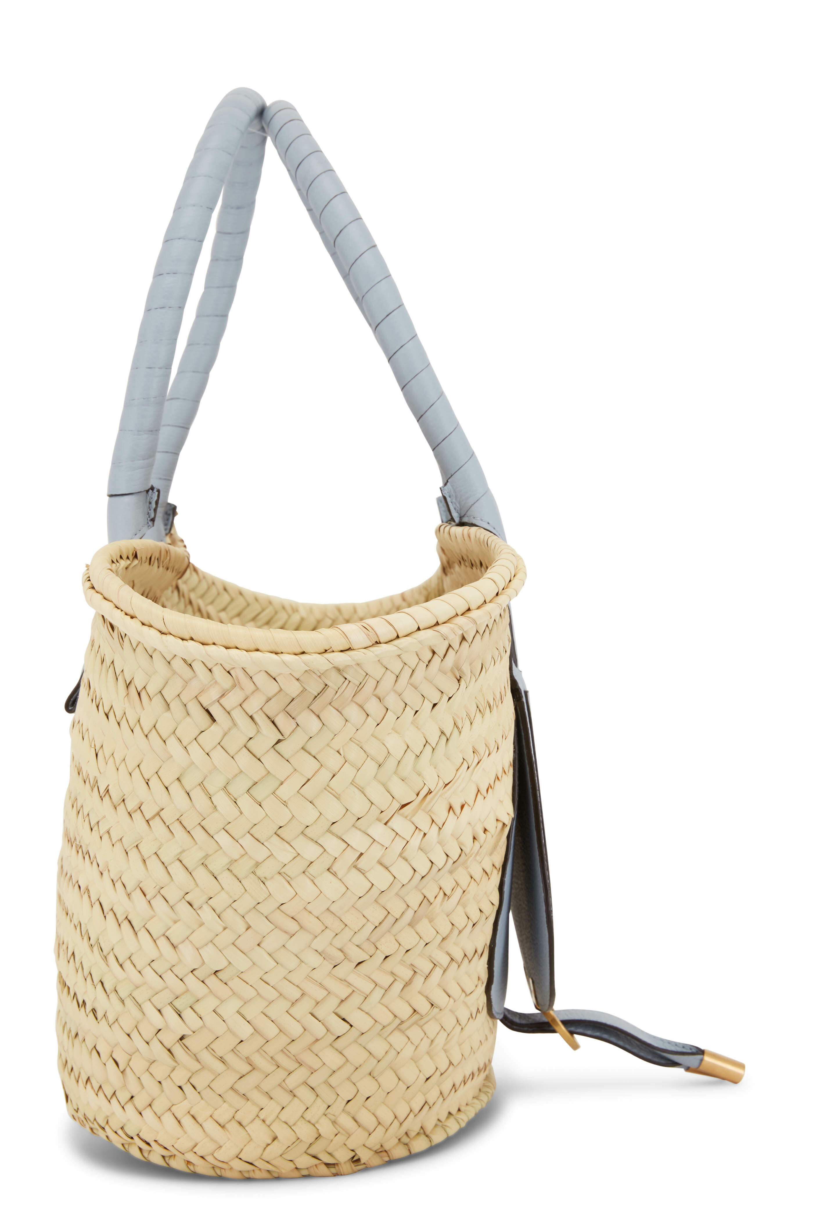 Chloé - Medium Marcie Light Blue Raffia Tote
