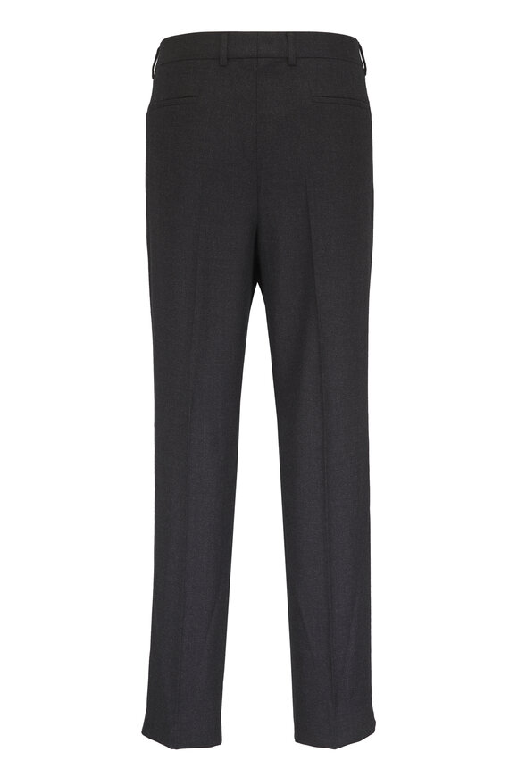 Brunello Cucinelli Anthracite Wool Mouliné Single Pleat Pant - view 2