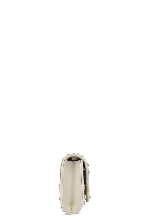 Akris - Mini Anouk White & Silver Paillette Clutch