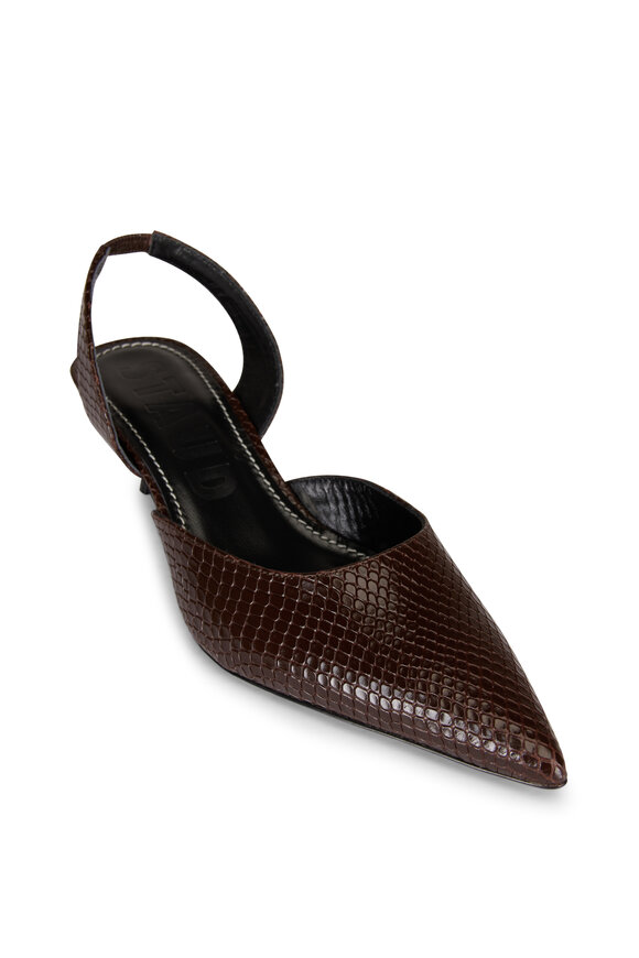 Staud Sebastian Espresso Leather Slingback, 70mm - view 1