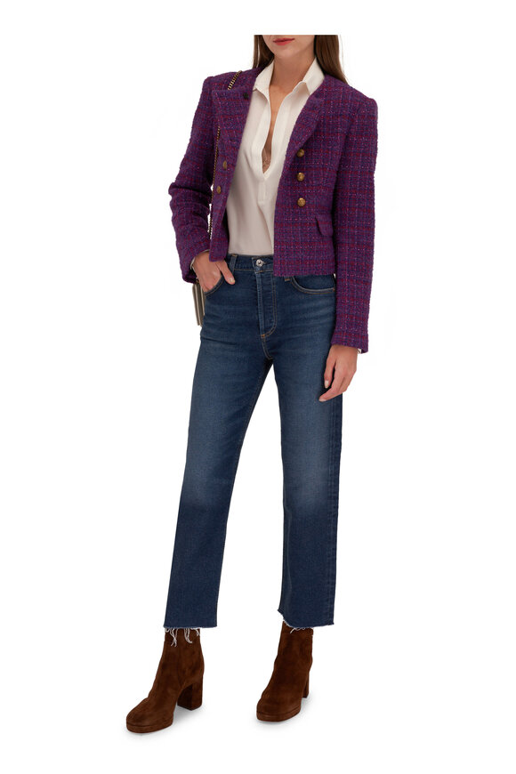 Veronica Beard - Bentley Aubergine Multi Tweed Jacket 