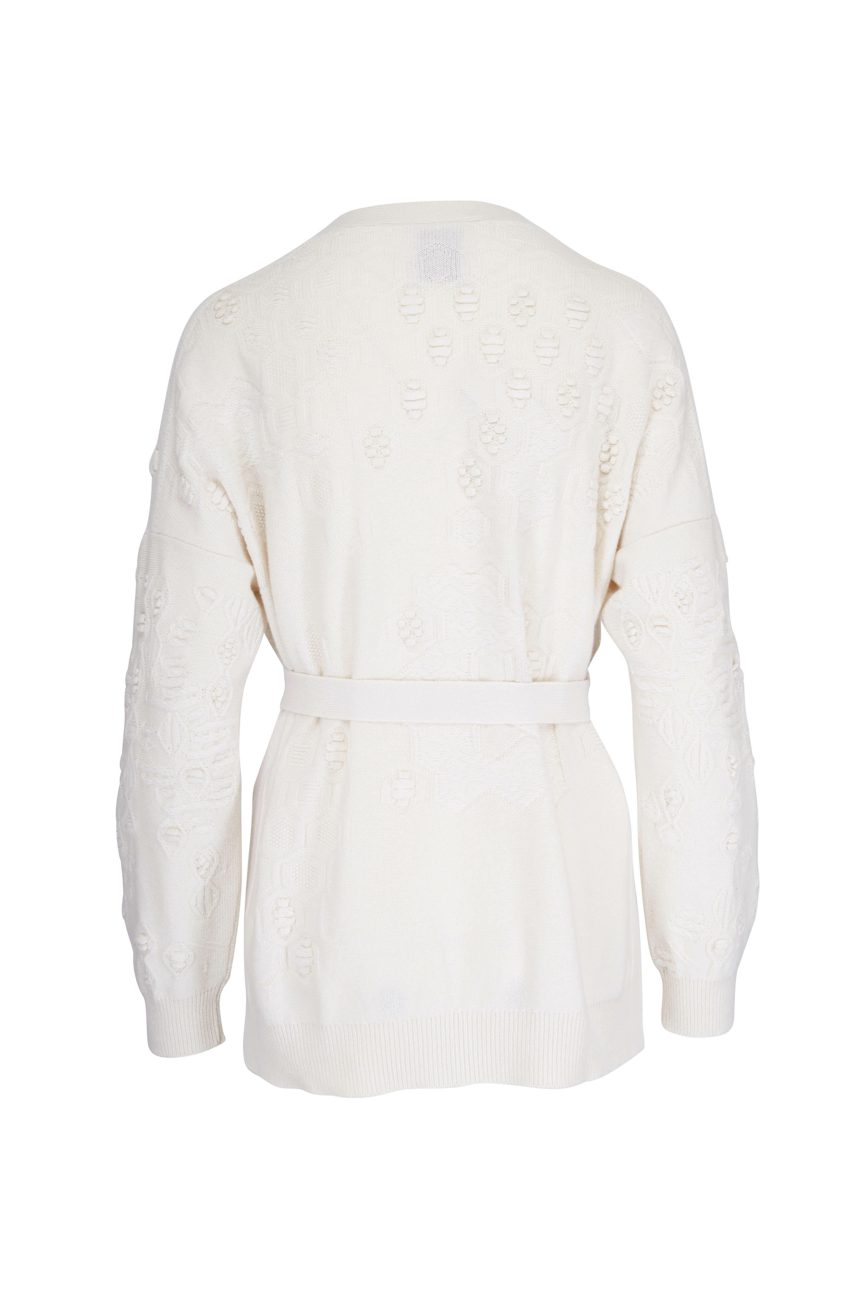 Barrie - Cream Cashmere Textured Cardigan