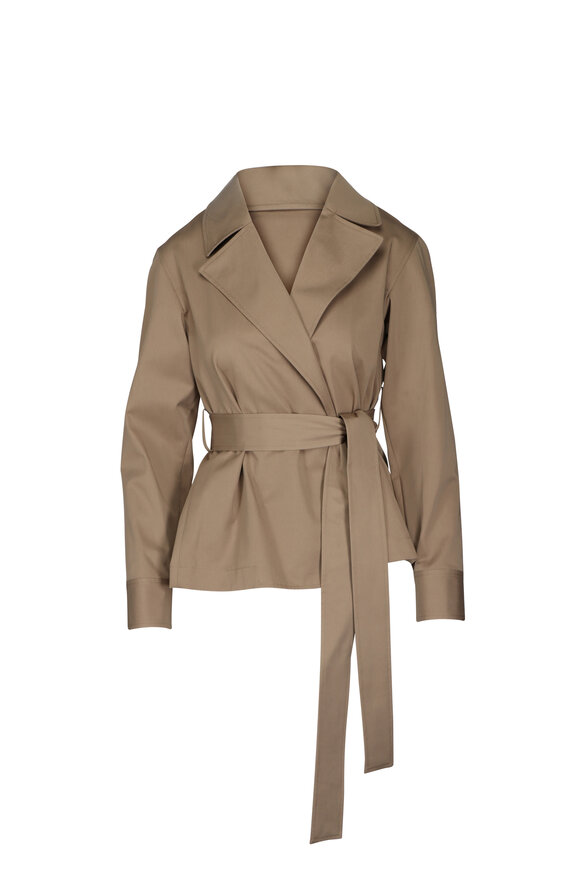 TWP Wrap Me Up British Khaki Chino Twill Wrap Top