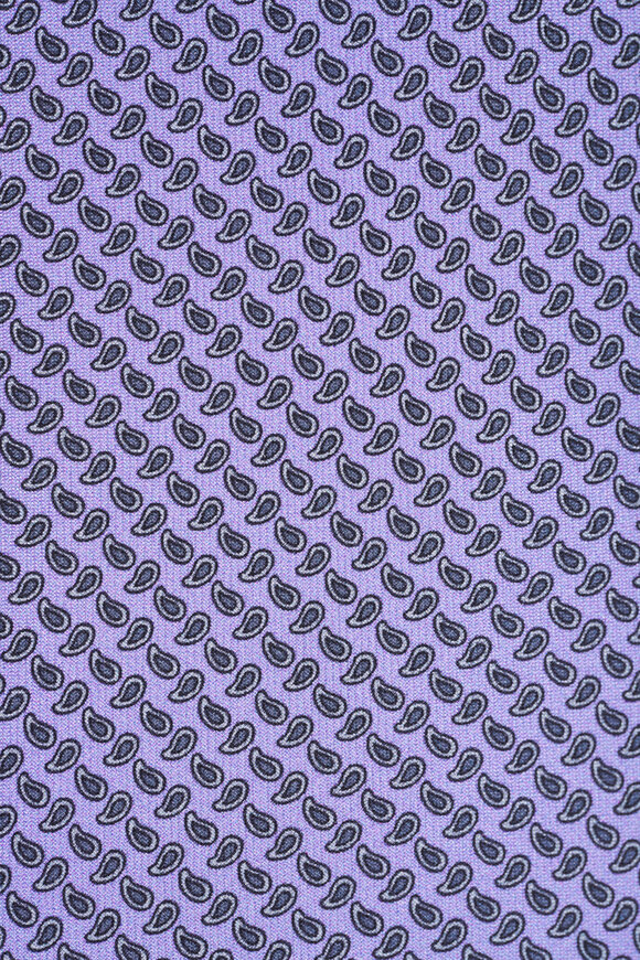 Brioni Lilac Paisley Print Silk Necktie - view 2