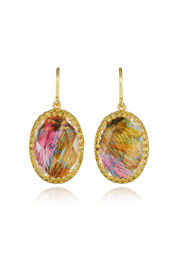 Larkspur & Hawk 18k Yellow Gold Tapestry Antique Drop Earring