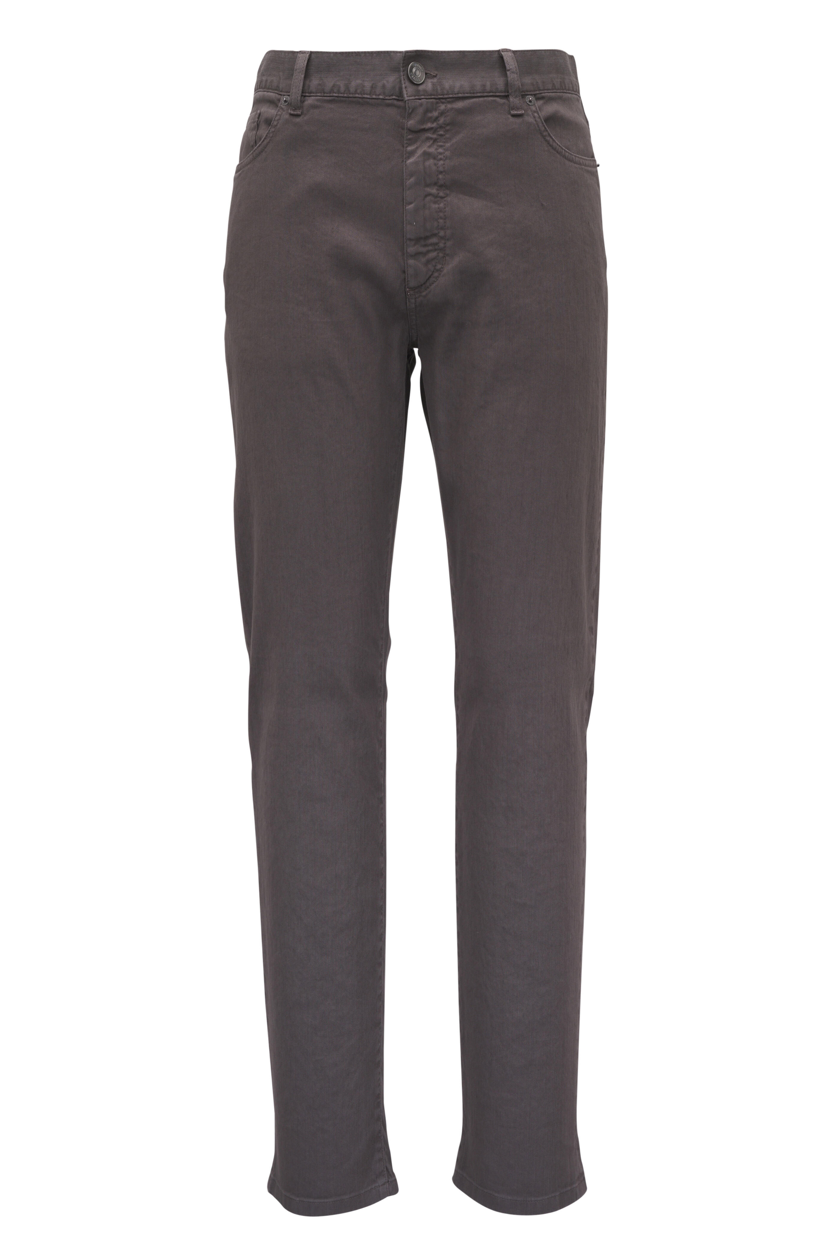 Zegna - Roccia Dark Taupe Stretch Linen & Cotton Pant