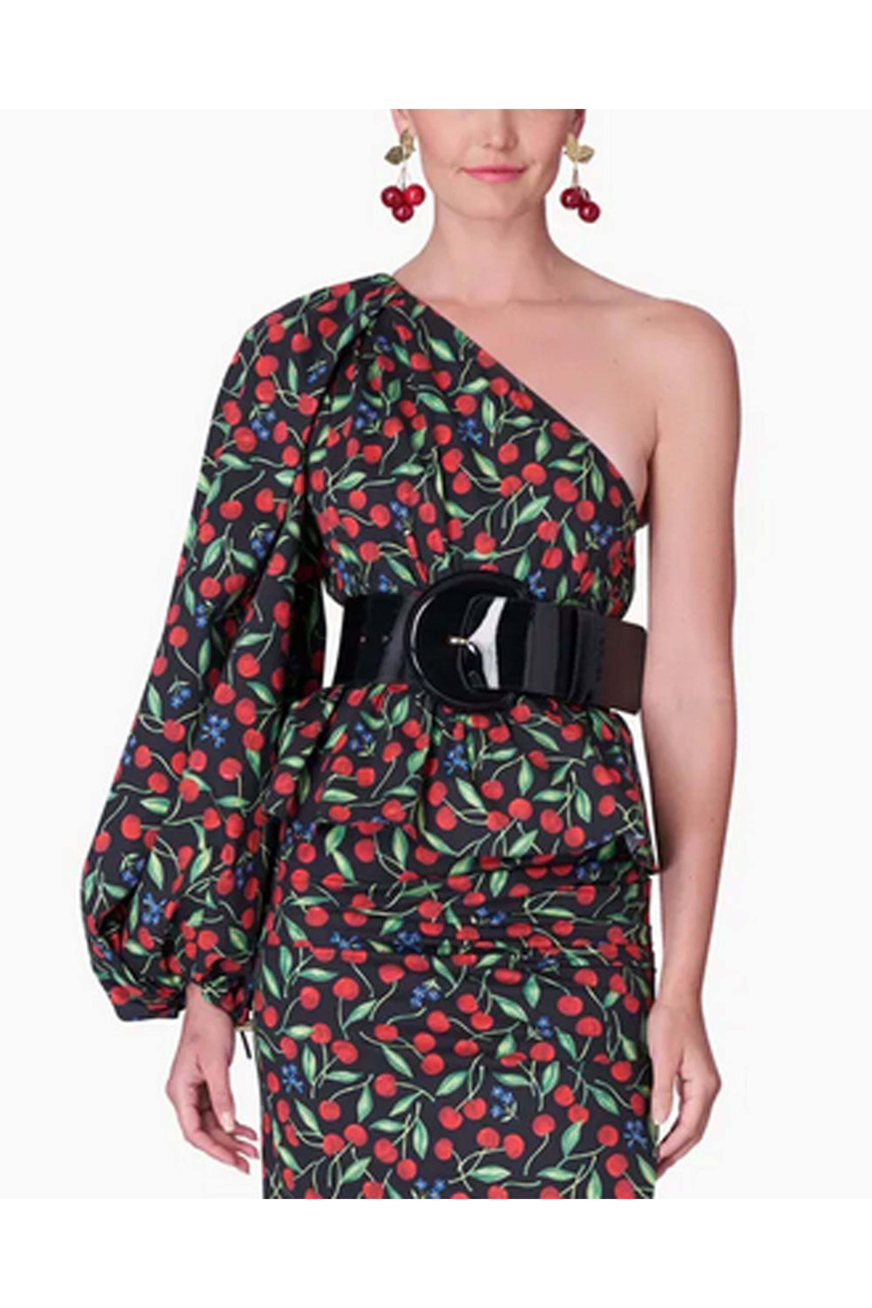 Carolina Herrera - Black Cherry Single Shoulder Blouse